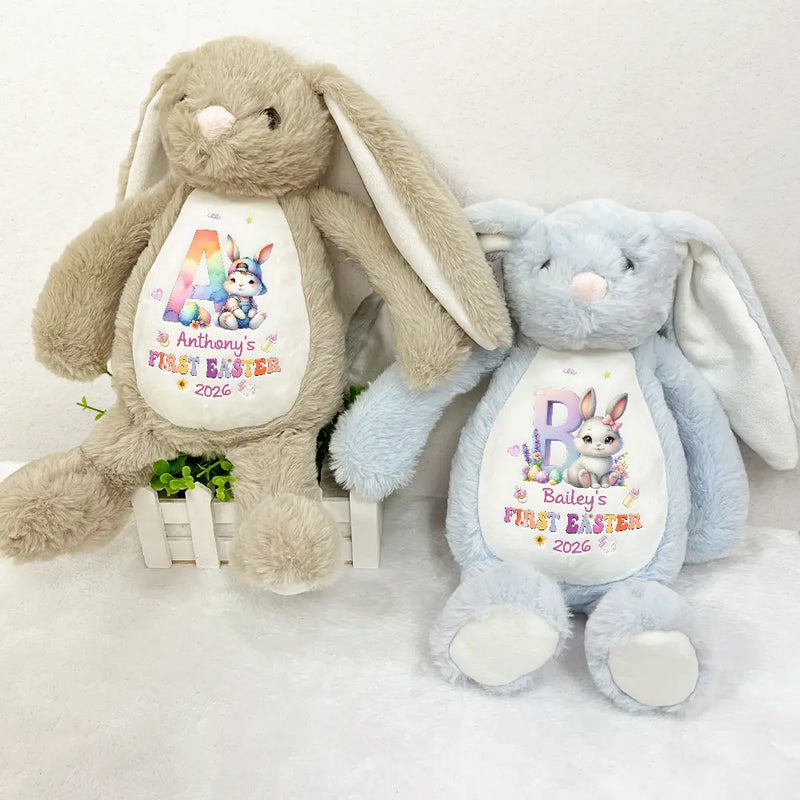 Easter,New baby,Dad - Sons,Gift For Son,Mom - Sons,Gift For Daughter,Dad - Daughters (Young),Mom - Daughters (Young),Gift For Kids,Gift For Grandkids,Happy - My First Easter Kid Monogram - Personalized Soft Toy Bunny