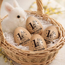 Easter,New baby,Dad - Sons,Gift For Son,Mom - Sons,Gift For Daughter,Dad - Daughters (Young),Mom - Daughters (Young),Gift For Kids,Gift For Grandkids,Happy - My First Easter Monogram - Personalized Musical Wooden Easter Egg Shaker