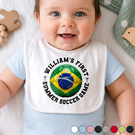 My First Summer Soccer Games - Personalized Baby Bib
