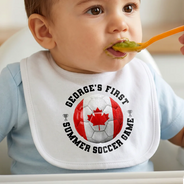 Gift For Mother,New Mom,Proud,Summer Soccer Games,Custom Text - My First Summer Soccer Games - Personalized Baby Bib