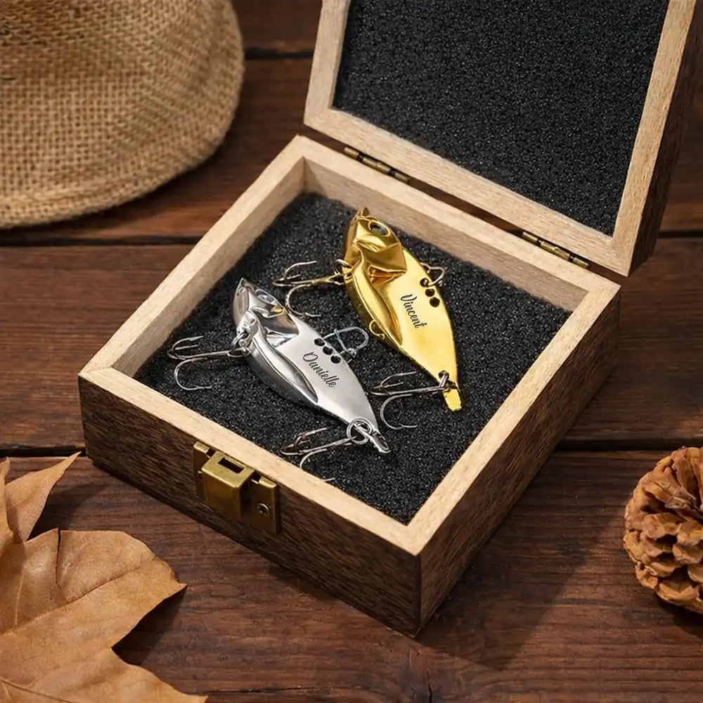 Funny, Dad - Children, Gift For Grandpa, Grandpa - Grandkids, Gift For Father, Fishing - My Fishing Buddies Call Me Dad - Personalized Metal Fish Lure Set