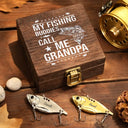 Funny, Dad - Children, Gift For Grandpa, Grandpa - Grandkids, Gift For Father, Fishing - My Fishing Buddies Call Me Dad - Personalized Metal Fish Lure Set