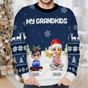 Gift For Grandma,Gift For Grandpa,Grandma,Grandkids,Grandpa,Happy,Christmas - My Grandkids - Personalized Unisex Ugly Sweater