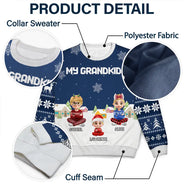Gift For Grandma,Gift For Grandpa,Grandma,Grandkids,Grandpa,Happy,Christmas - My Grandkids - Personalized Unisex Ugly Sweater