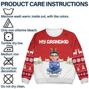 Gift For Grandma,Gift For Grandpa,Grandma,Grandkids,Grandpa,Happy,Christmas - My Grandkids - Personalized Unisex Ugly Sweater