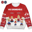 Gift For Grandma,Gift For Grandpa,Grandma,Grandkids,Grandpa,Happy,Christmas - My Grandkids - Personalized Unisex Ugly Sweater
