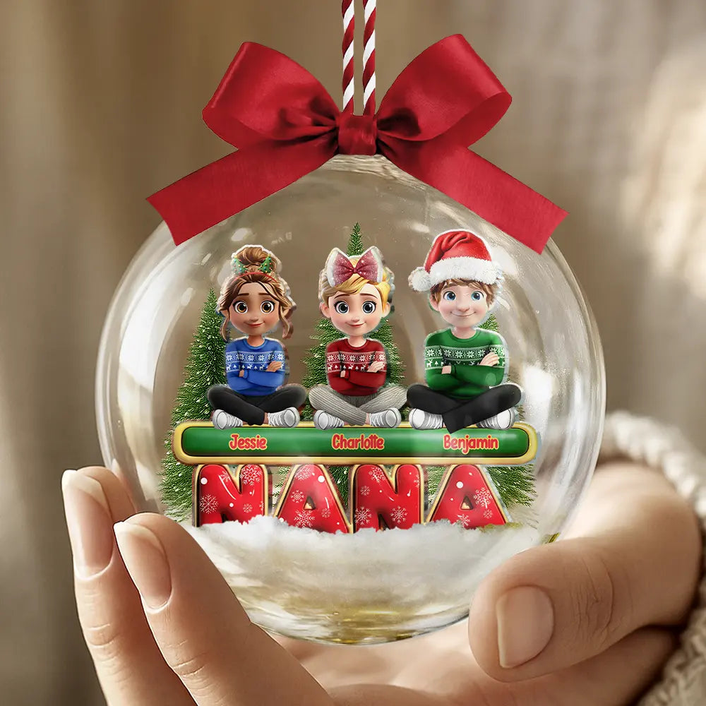 Christmas,Gift For Grandpa,Love,Gift For Mother - My Grandkids Our Kids - Personalized 3D Acrylic Ball Ornament
