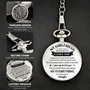 Gift For Husband,Gift For Couples,Sentimental,Custom Text - My Husband My Wife My Soulmate My Everything - Personalized Pocket Watch