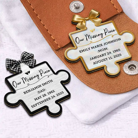 My Missing Piece Memorial - Personalized Wooden Pocket Hug