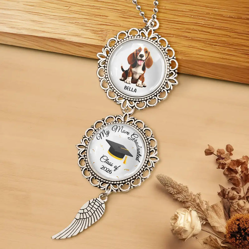 Graduation,Gift For Yourself,Gift For Bestie,Gift For Girlfriend,Cat Mom,Pet Mom,Dog Mom - My Mom Graduated - Personalized Photo Pendant Charm