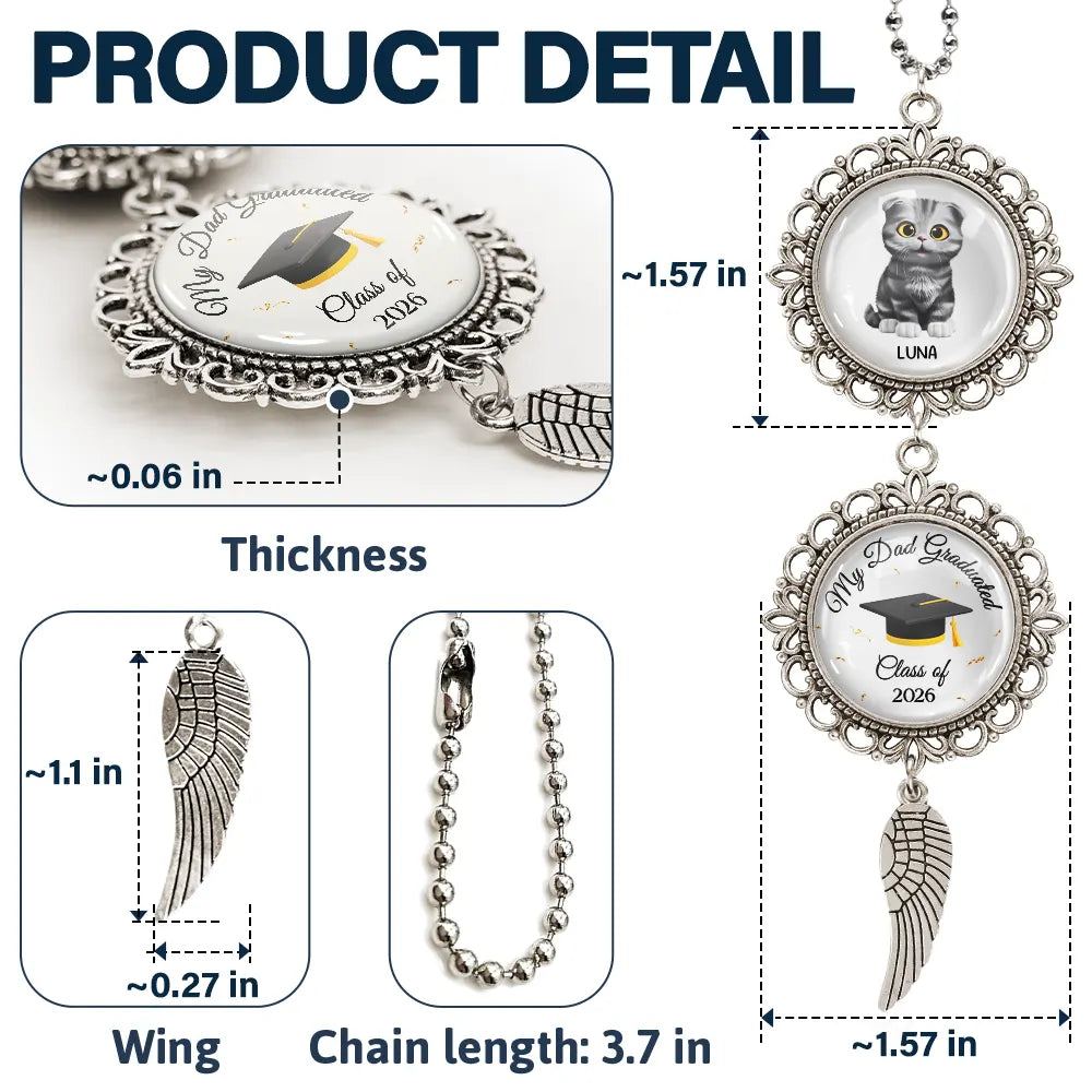 Graduation,Gift For Yourself,Gift For Bestie,Gift For Girlfriend,Cat Mom,Pet Mom,Dog Mom - My Mom Graduated - Personalized Photo Pendant Charm