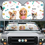 Summer, Pet Lovers, Cat Lovers, Dog Lovers - My Pet and I Are On Our Way - Personalized Auto Sunshade