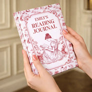 Gift For Women,Reading,Happy - My Reading Journal Chinoiserie Toile - Personalized Hardcover Journal