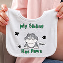 New Baby, Summer, Pet Lovers, Playful, Vector - My Siblings Have Paws Stars And Stripes - Personalized Baby Bib