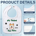 New Baby, Summer, Pet Lovers, Playful, Vector - My Siblings Have Paws Stars And Stripes - Personalized Baby Bib