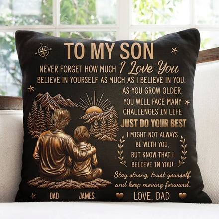 My Son Grandson Keep Moving Forward Just Do Your Best - Personalized Pillow