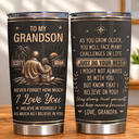 Gift For Son,Gift For Children,Inspirational,Vector - My Son Grandson Keep Moving Forward Just Do Your Best - Personalized Tumbler