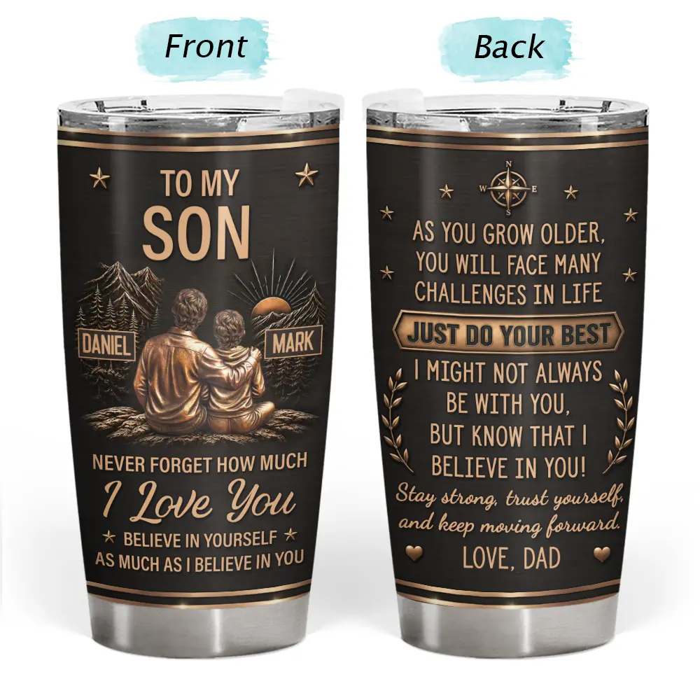 Gift For Son,Gift For Children,Inspirational,Vector - My Son Grandson Keep Moving Forward Just Do Your Best - Personalized Tumbler