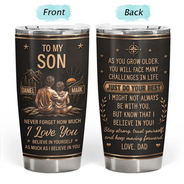 Gift For Son,Gift For Children,Inspirational,Vector - My Son Grandson Keep Moving Forward Just Do Your Best - Personalized Tumbler
