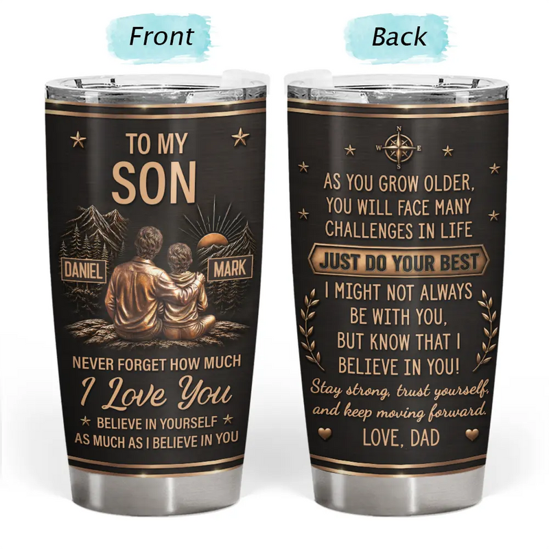 Gift For Son,Gift For Children,Inspirational,Vector - My Son Grandson Keep Moving Forward Just Do Your Best - Personalized Tumbler