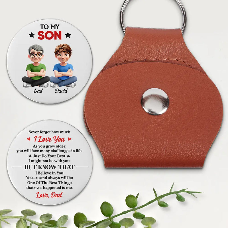 Top Market, Gift For Son, Gift For Daughter, Gift For Grandkids, Gift For Men, Gift For Women - My Son Just Do Your Best - Personalized Leather Pocket Hug