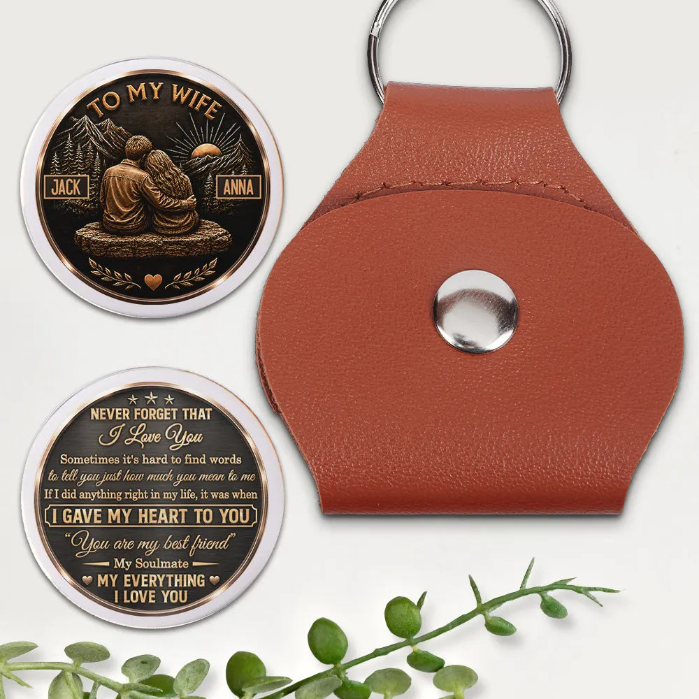 My Wife My Husband My Soulmate My Everything - Personalized Leather Pocket Hug