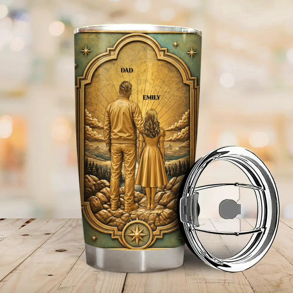 Sentimental, Gift For Father, Gift For Children, Dad - Children, Vector - My Son My Daughter Forever Vintage Metal Effect - Personalized Tumbler