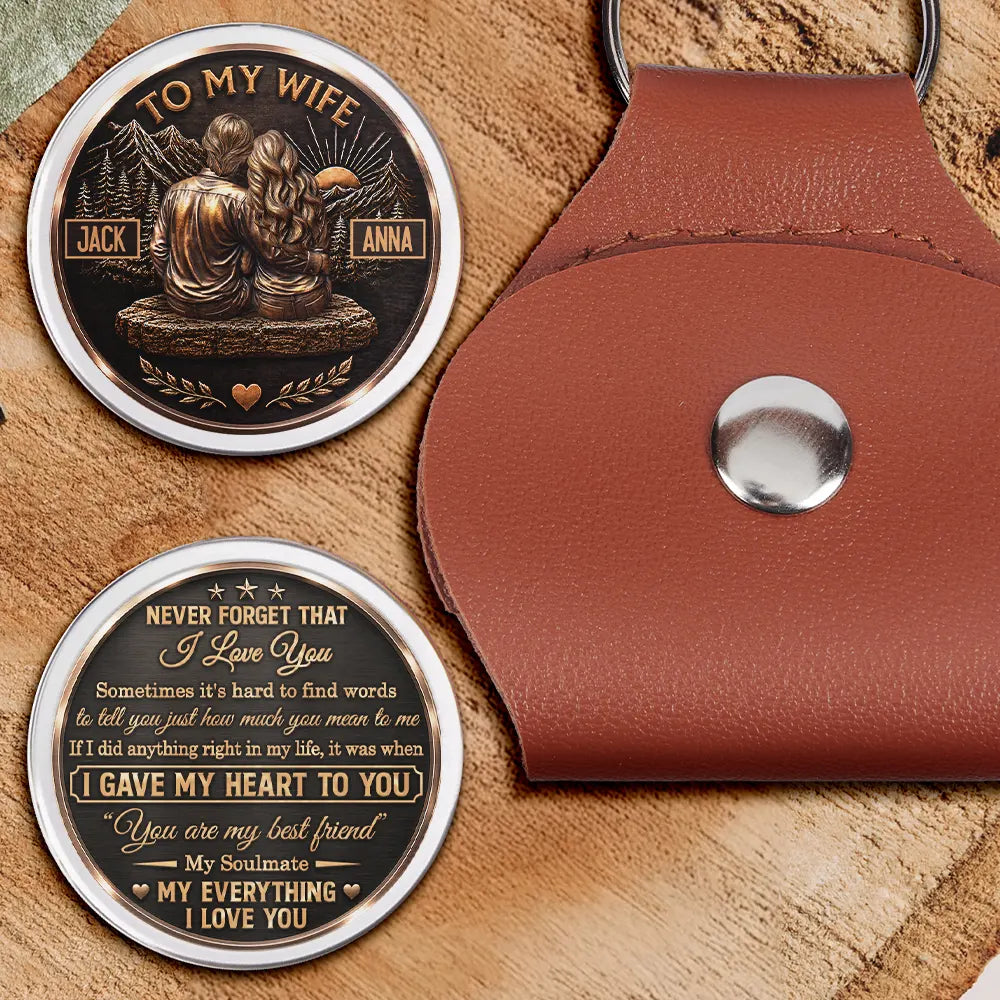My Wife My Husband My Soulmate My Everything - Personalized Leather Pocket Hug