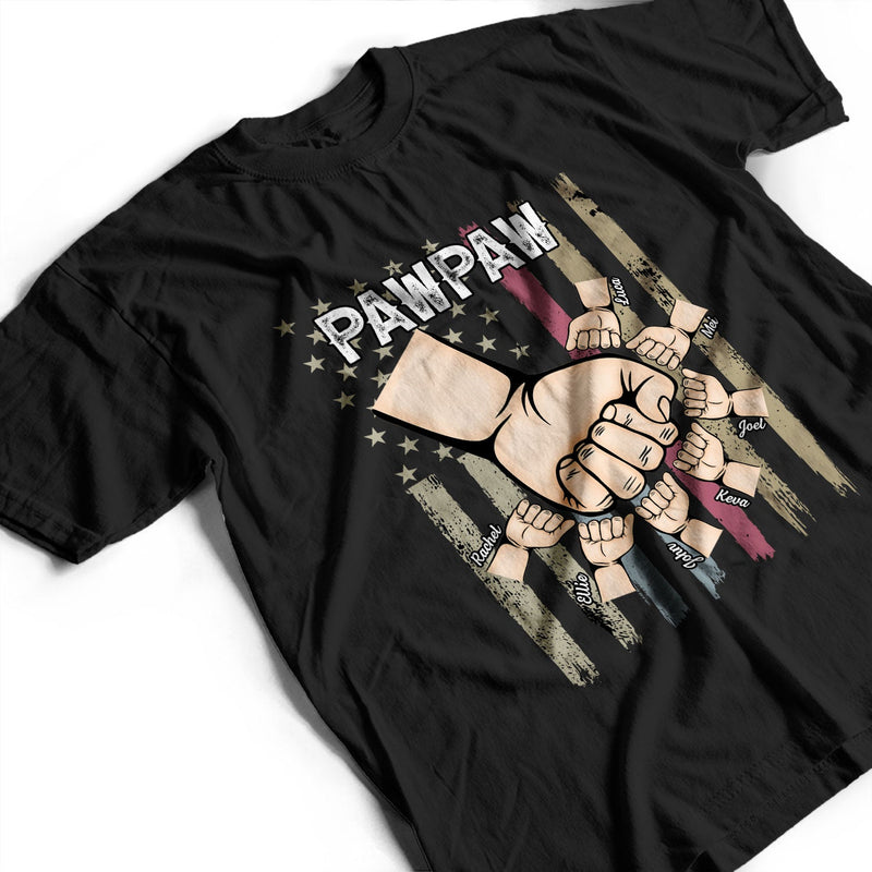 Dad Grandpa And Kids - Birthday, Loving Gift For Daddy, Father, Grandfather, Daughters, Sons, Grandkids - Personalized Custom T Shirt