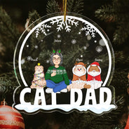 Cat Mom Cat Dad - Christmas Gift For Cat Lovers - Personalized Custom Shaped Acrylic Ornament