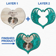 Custom Photo Angel Wings - Christmas Keepsake, Family Memorial Gift - Personalized 2-Layered Wooden Ornament