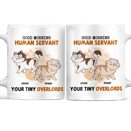 Good Morning Funny Cartoon Cats Walking - Gift For Cat Lovers - Personalized White Edge-to-Edge Mug