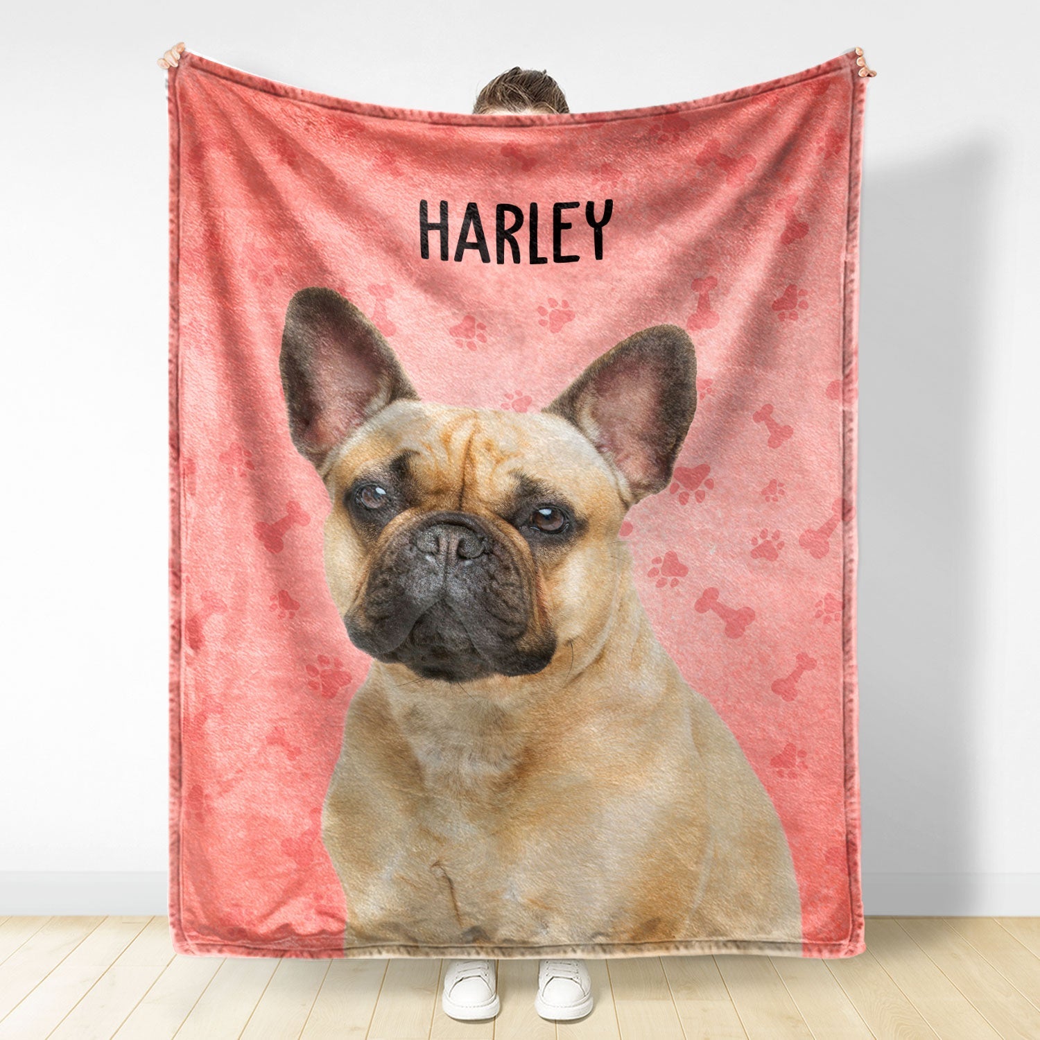 Custom Photo Your Dog Semi-Real Style - Gift For Dog Lovers, Dog Mom, Dog Dad - Personalized Fleece Blanket