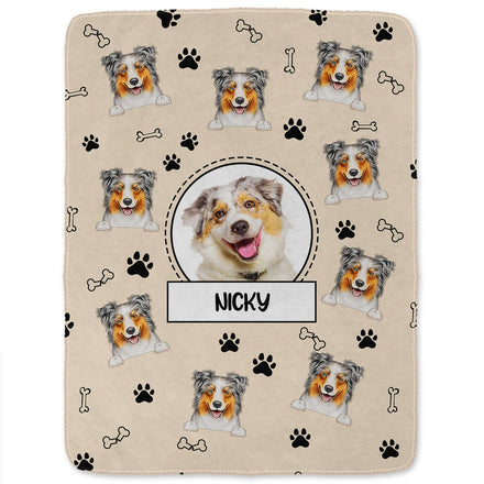 Custom Photo Your Dog Cat - Gift For Pet Lovers - Personalized Fleece Blanket