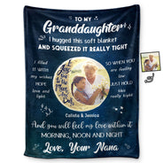 Custom Photo To The Moon & Back - Gift For Grandkids, Grandparents, Mom, Dad, Daughter, Son - Personalized Fleece Blanket