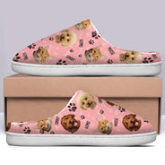 Custom Photo Dog Cat Faces - Gift For Pet Lovers - Personalized Fluffy Slippers