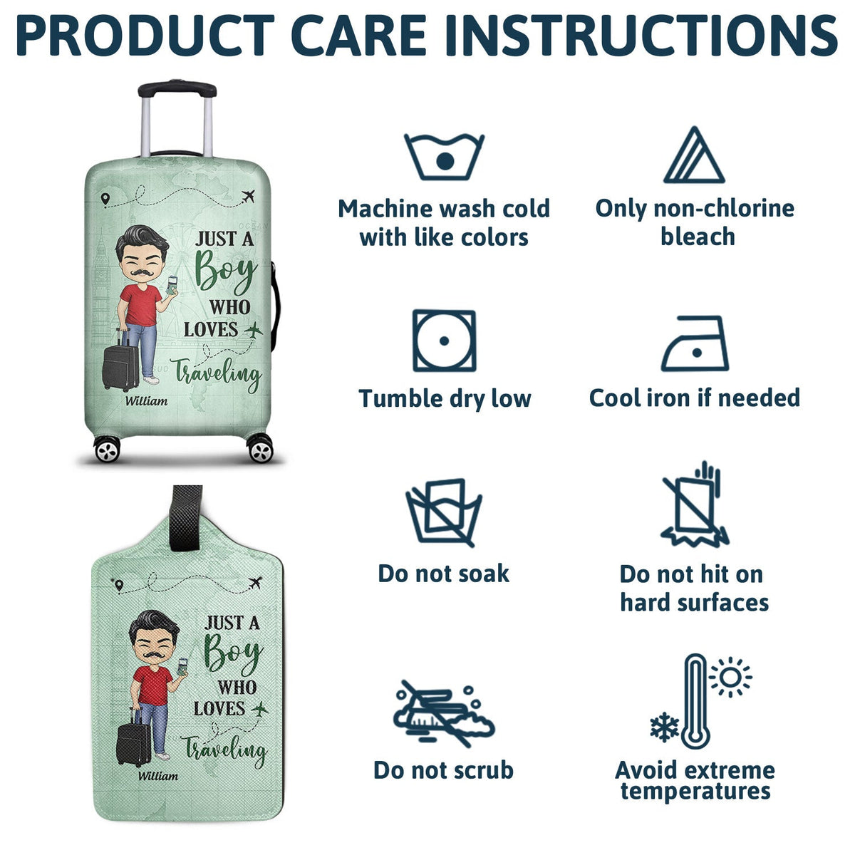 Just A Girl Boy Who Loves Traveling - Gift For Traveling Lovers - Personalized Combo Luggage Cover And Luggage Tag