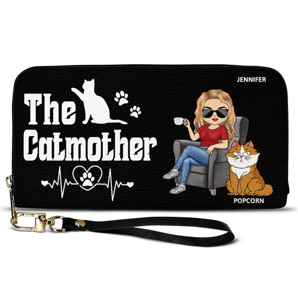 The Cat Mother - Birthday, Loving Gift For Cat Mom, Cat Lovers, Women - Personalized Leather Long Wallet