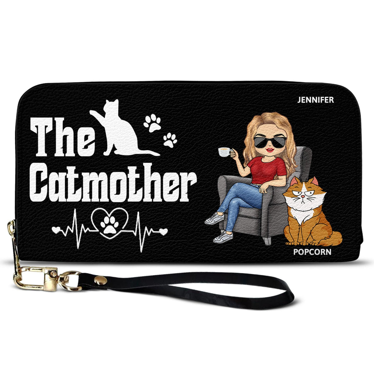 The Cat Mother - Birthday, Loving Gift For Cat Mom, Cat Lovers, Women - Personalized Leather Long Wallet