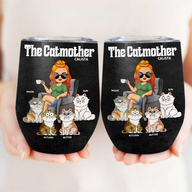 The Cat Mother - Birthday, Loving Gift For Cat Moms, Cat Lovers - Personalized Wine Tumbler