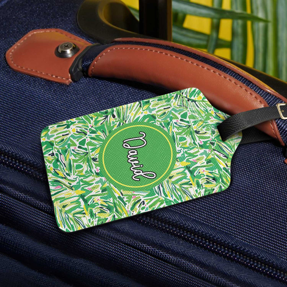 Tropical Name Tag - Gift For Traveling Lovers, Travelers - Personalized Luggage Tag