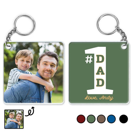 Custom Photo The World's Best Dad - Gift For Daddy, Father, Grandfather, Grandpa - Personalized Acrylic Keychain