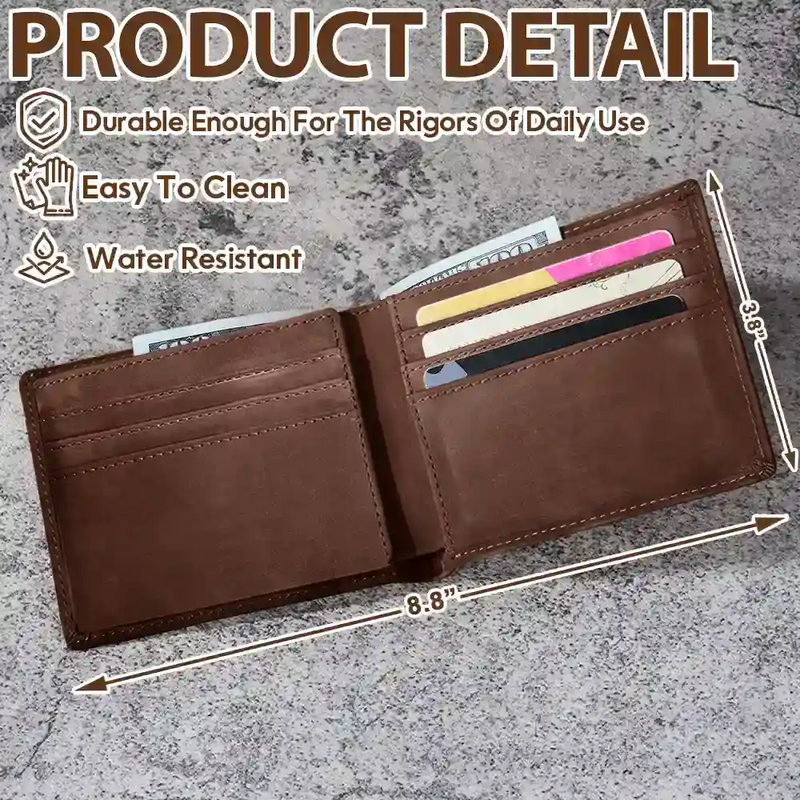 This Awesome Daddy Belongs To - Personalized Leather Wallet