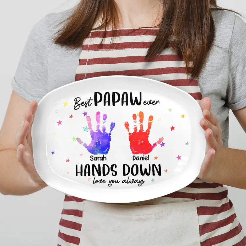 Best Dad Grandpa Ever Hands Down - Personalized Plate