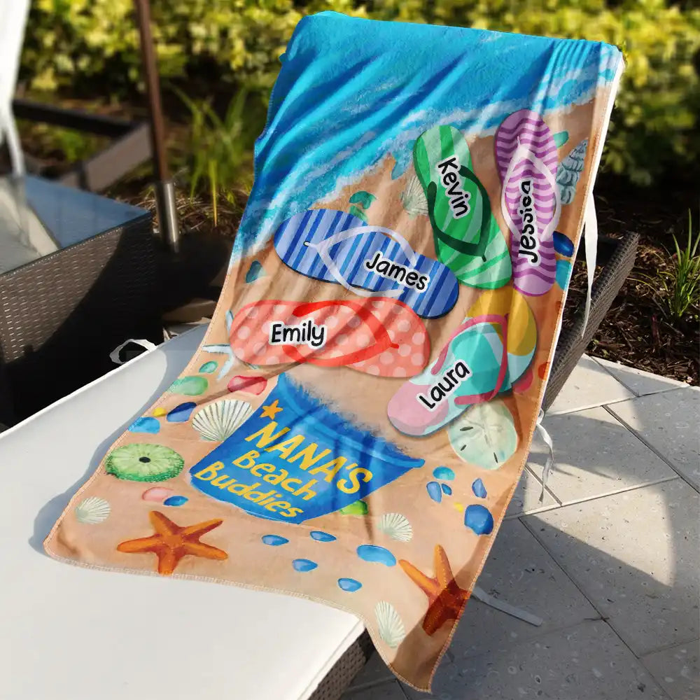 Grandma's Beach Buddies - Personalized Beach Towel