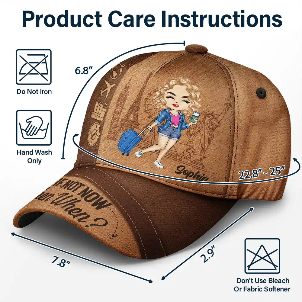 Just A Girl Boy Loves Traveling - Personalized Classic Cap