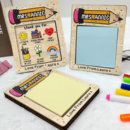 Thank You For Being The Best Teacher - Personalized Sticky Note Pad Holder