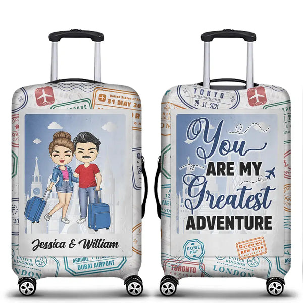 Couple You Are My Greatest Adventure - Personalized Luggage Cover