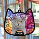 Custom Photo Cute Cat - Personalized Window Hanging Suncatcher Ornament