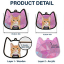 Custom Photo Cute Cat - Personalized Window Hanging Suncatcher Ornament